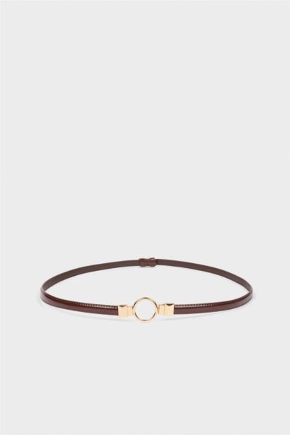 Kadın Oval Toka Suni Deri Klasik Kemer