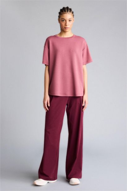 Wide Leg Elastic Waist Long Pocketed Sports Sweatpants