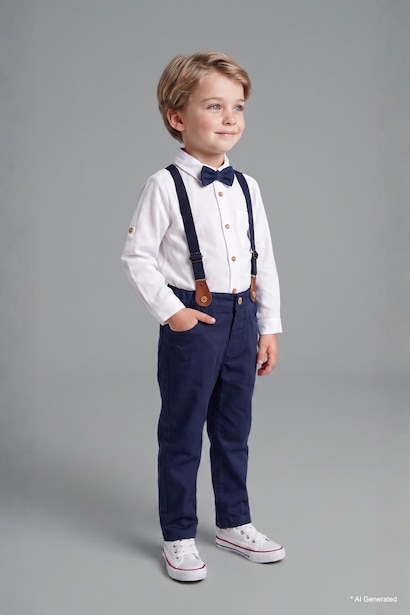 Baby Boy Shirt and Gabardine Pants 2 Piece Set