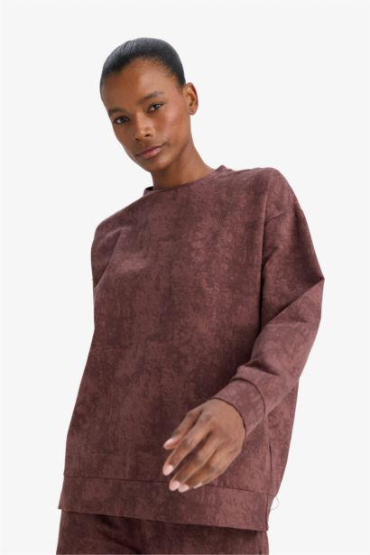 Oversize Fit Crew Neck Sports Sweatshirt