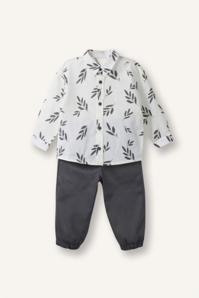 Baby Boy Patterned Shirt and Trousers 2 Piece Set
