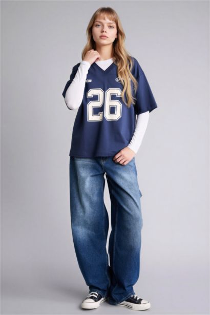 تيشيرت نص كم اوفر سايز مطبوع