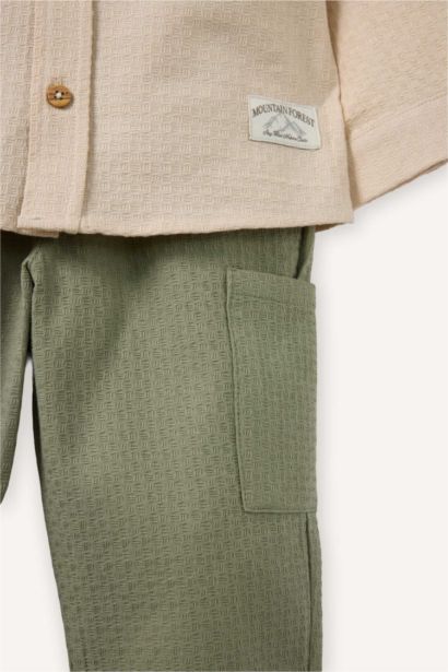 Baby Boy Muslin Shirt and Pants 2 Piece Set