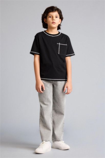 تيشيرت ولادي نص ردن قصة عادية بياخة مستديرة