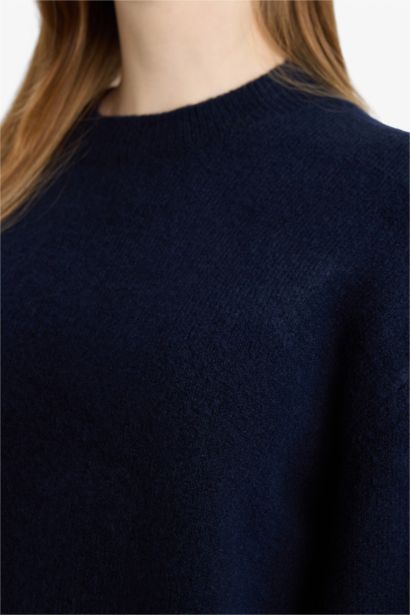 Loose Fit Bisiklet Yaka Triko Kazak Tunik