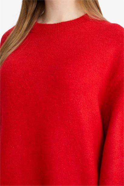 Loose Fit Bisiklet Yaka Triko Kazak Tunik