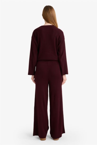 Wide Leg Knitwear Trousers