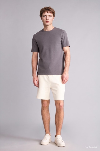 T-shirt à col rond et manches courtes Coupe régulière
