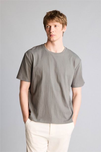 Regular Fit дөңгелек жағалы қысқа жеңді футболка