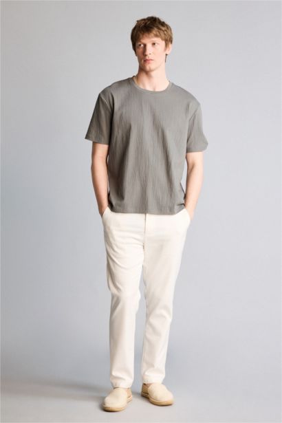 Regular Fit дөңгелек жағалы қысқа жеңді футболка