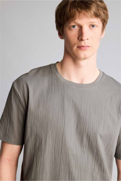 Regular Fit дөңгелек жағалы қысқа жеңді футболка