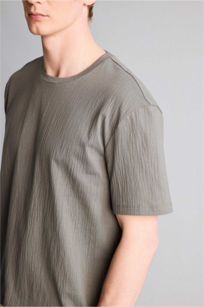 Regular Fit дөңгелек жағалы қысқа жеңді футболка