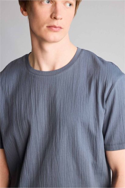 Regular Fit дөңгелек жағалы қысқа жеңді футболка