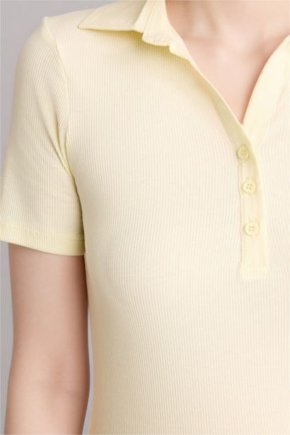 تيشيرت بولو نص كم سليم فيت مضلع