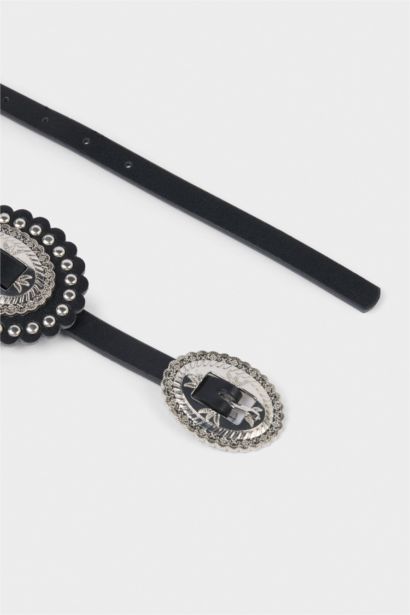 Suni Deri Elbise Kemeri