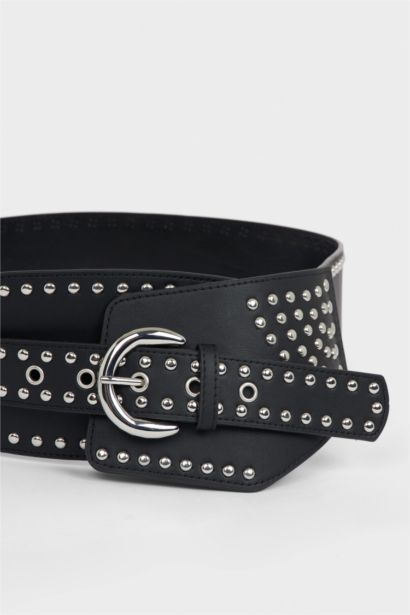 Kadın Oval Toka Suni Deri Günlük Kemer