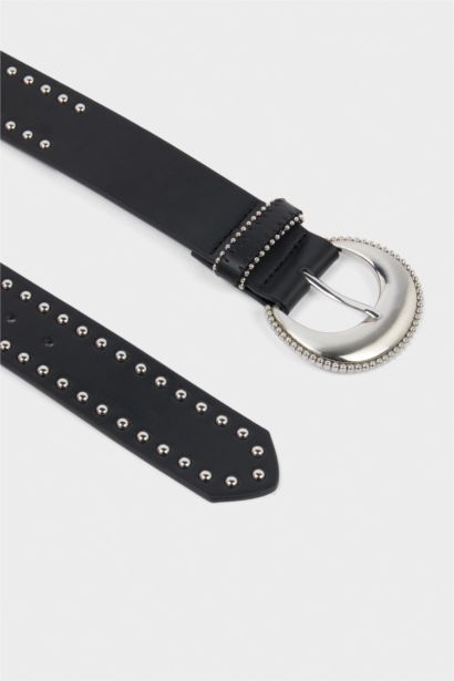 Kadın Hayvan Baskılı Oval Toka Suni Deri Günlük Kemer