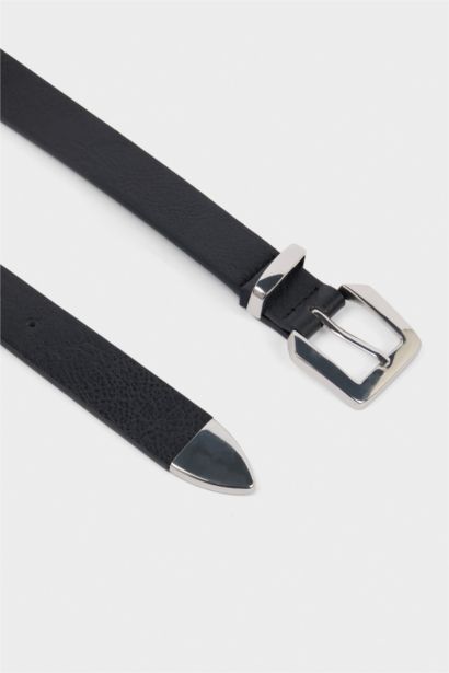 Kadın Dikdörtgen Toka Suni Deri Günlük Kemer