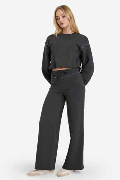 Straight Fit Thick Fabric Trousers