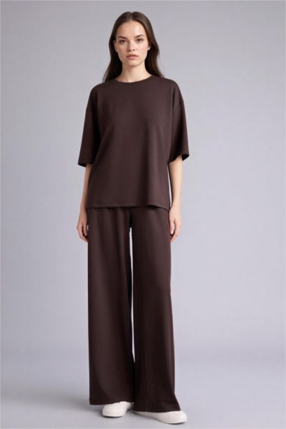 بنطلون وايد ليج برجل واسع