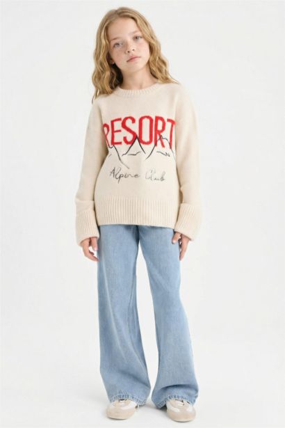 Girl Regular Fit Crew Neck Pullover