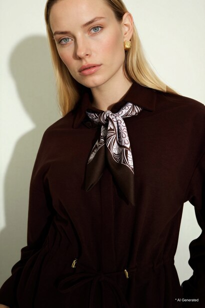 Regular Fit Shirt Collar Suede Long Sleeve Shirt