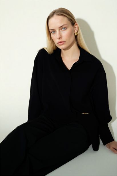 Regular Fit Shirt Collar Long Sleeve Shirt