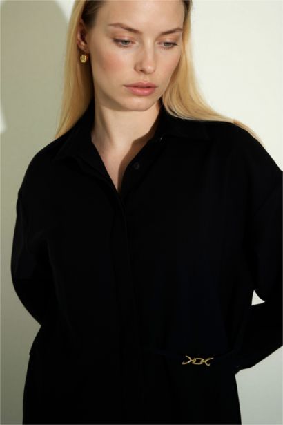 Regular Fit Shirt Collar Long Sleeve Shirt