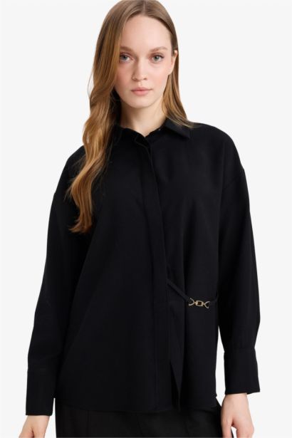 Regular Fit Shirt Collar Long Sleeve Shirt