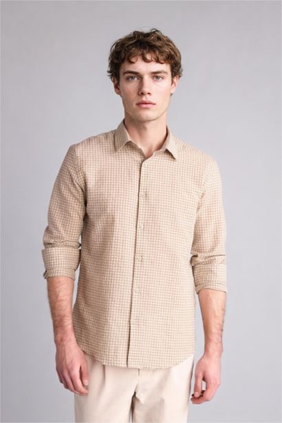 Modern Fit Twill Long Sleeve Shirt