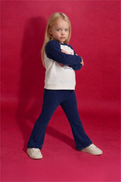 Baby Girl Heart Patterned Sweatshirt and Leggings 2 Piece Set