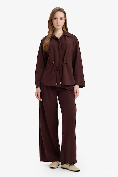 Suede Wide Leg Trousers