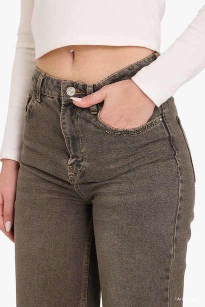 100% Cotton 90's Wide Leg High Waist Jeans