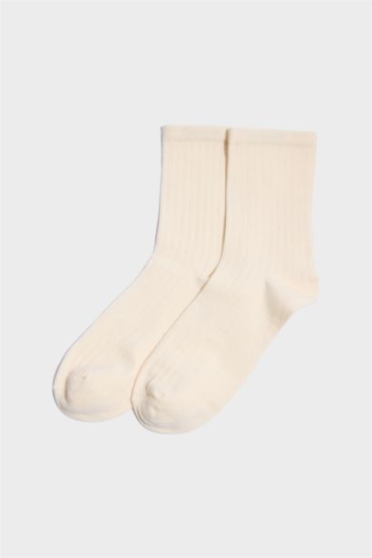 Woman Leopard Patterned 5 Piece Cotton Long Socks