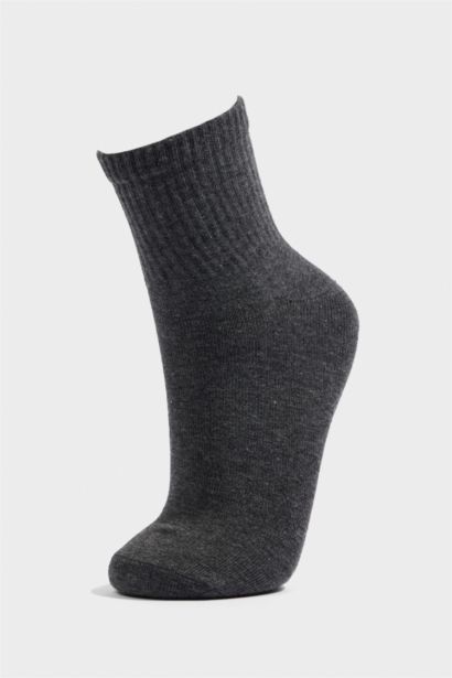 Woman Embroidered 3 Piece Cotton Ankle Socks