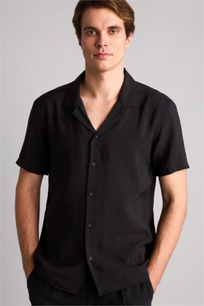Modern Fit Shirt Collar modal Short Sleeve Shirt