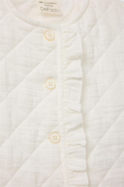 قميص بيبي بنات نص كم مبطن قصة عادية برقبة مستديرة