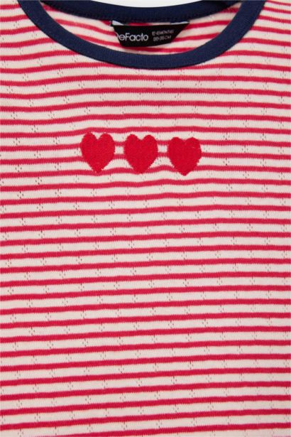 تيشيرت بناتي مخطط كم طويل للرضع