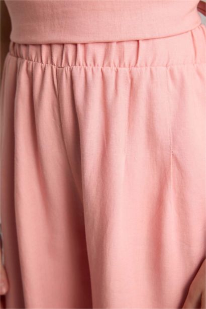 Girls Wide Leg Linen Blend Trousers