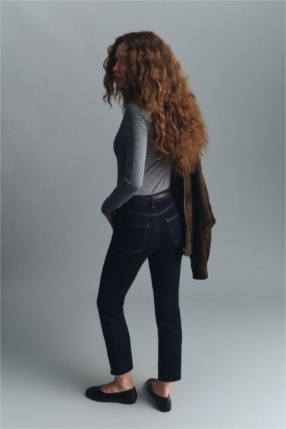 Crop Flare Fit High Waist Ankle Length Jeans