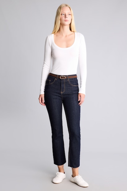 Crop Flare Fit Orta Bel Jean
