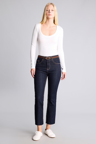 Crop Flare Fit Orta Bel Jean
