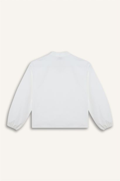 Girl Regular Fit Poplin Long Sleeve Blouse