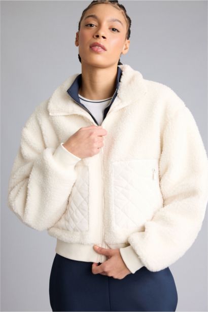 Boxy Fit Sherpa Puffer Jacket