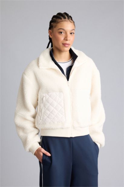 Boxy Fit Sherpa Puffer Jacket
