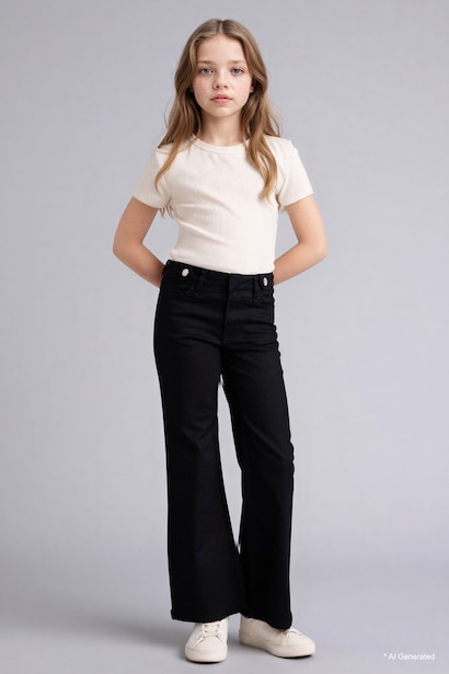 Girl Flare Fit Gabardine Trousers