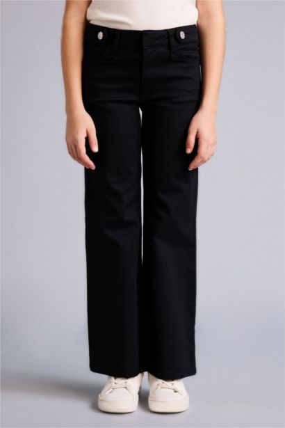 İspanyol Paça Gabardin Pantolon Kız Çocuk