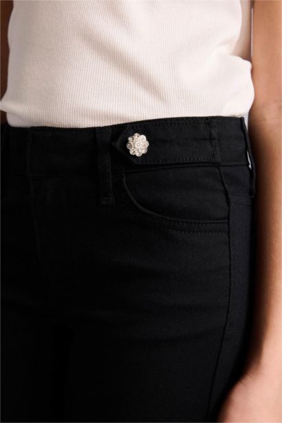 İspanyol Paça Gabardin Pantolon Kız Çocuk