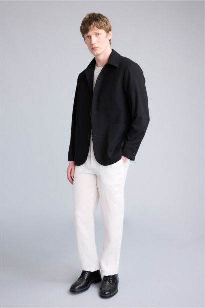 Блейзер Regular Fit на полуподкладке с воротником поло