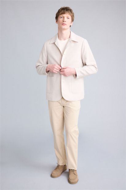 Блейзер Regular Fit на полуподкладке с воротником поло